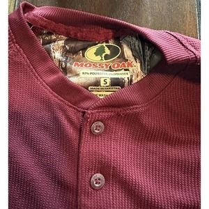 Mossy Oak Mens Long Sleeve Thermal Burgundy‎ Shirt size S